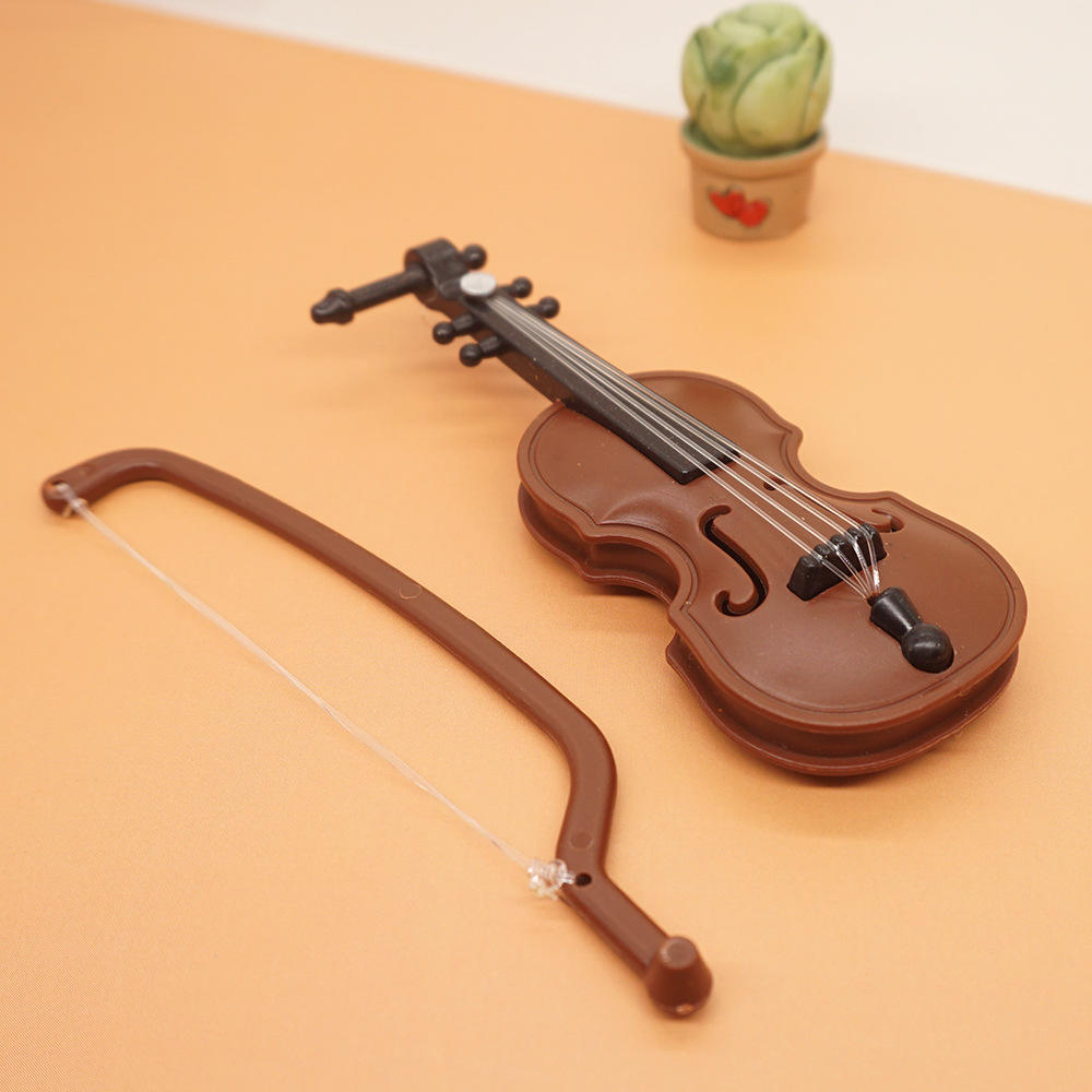 ๐ป Mini Wooden Violin with Bow โ Cute Decorative Piece ๐ป