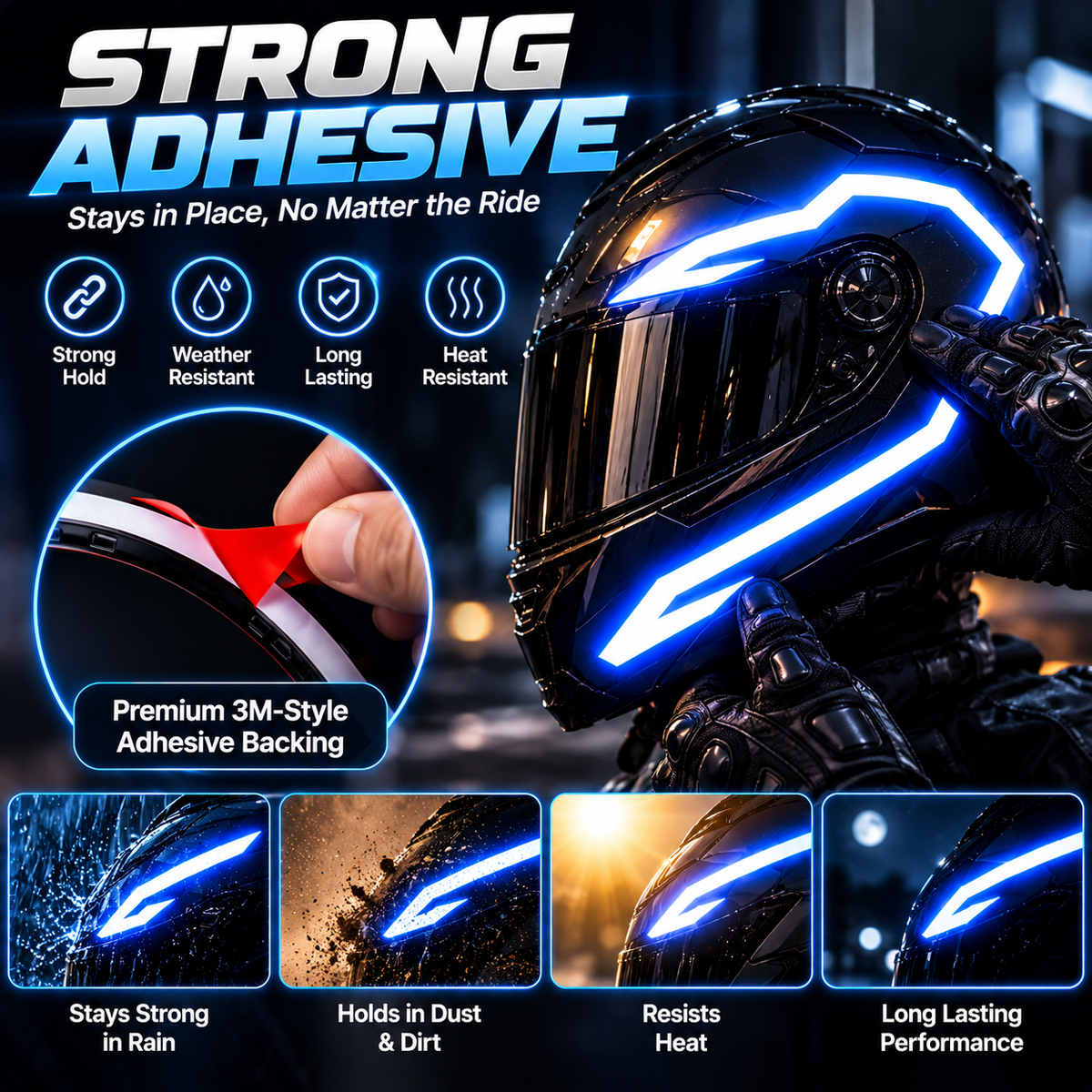 ⚡ Neon Rider LED Helmet Lights