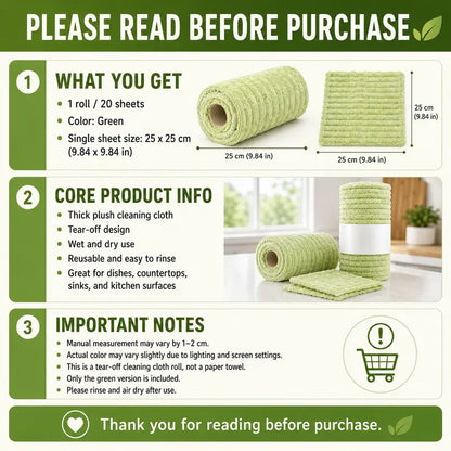 Thick Tear-Off Reusable Absorbent Kitchen Wipes (Original)