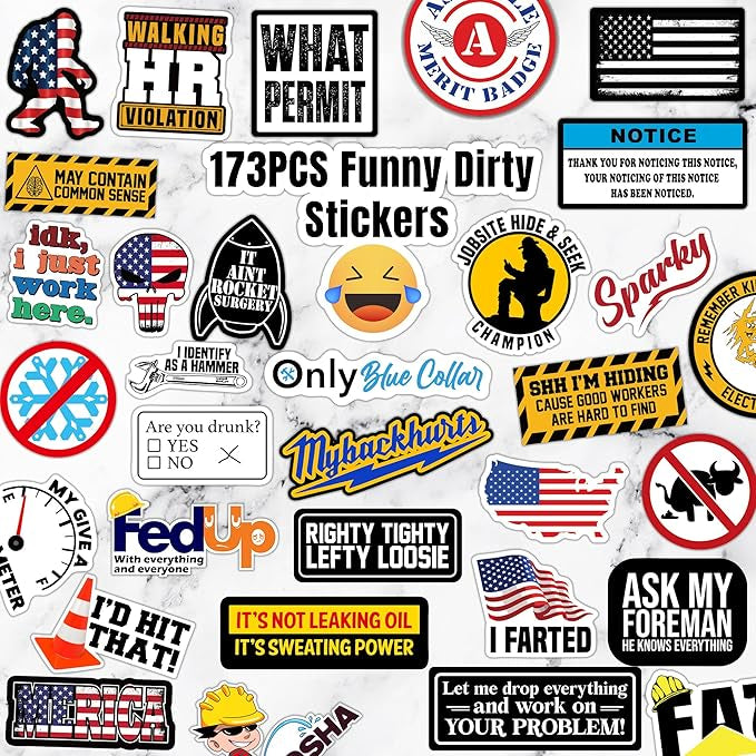 130 Pcs 3D Funky Stickers