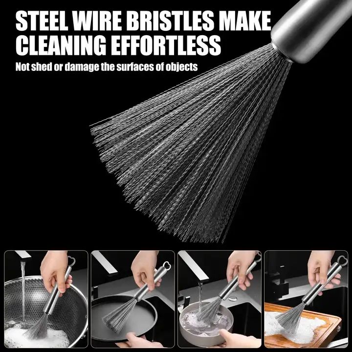 Stainless Steel Pot cleaning Brush with long handle✨