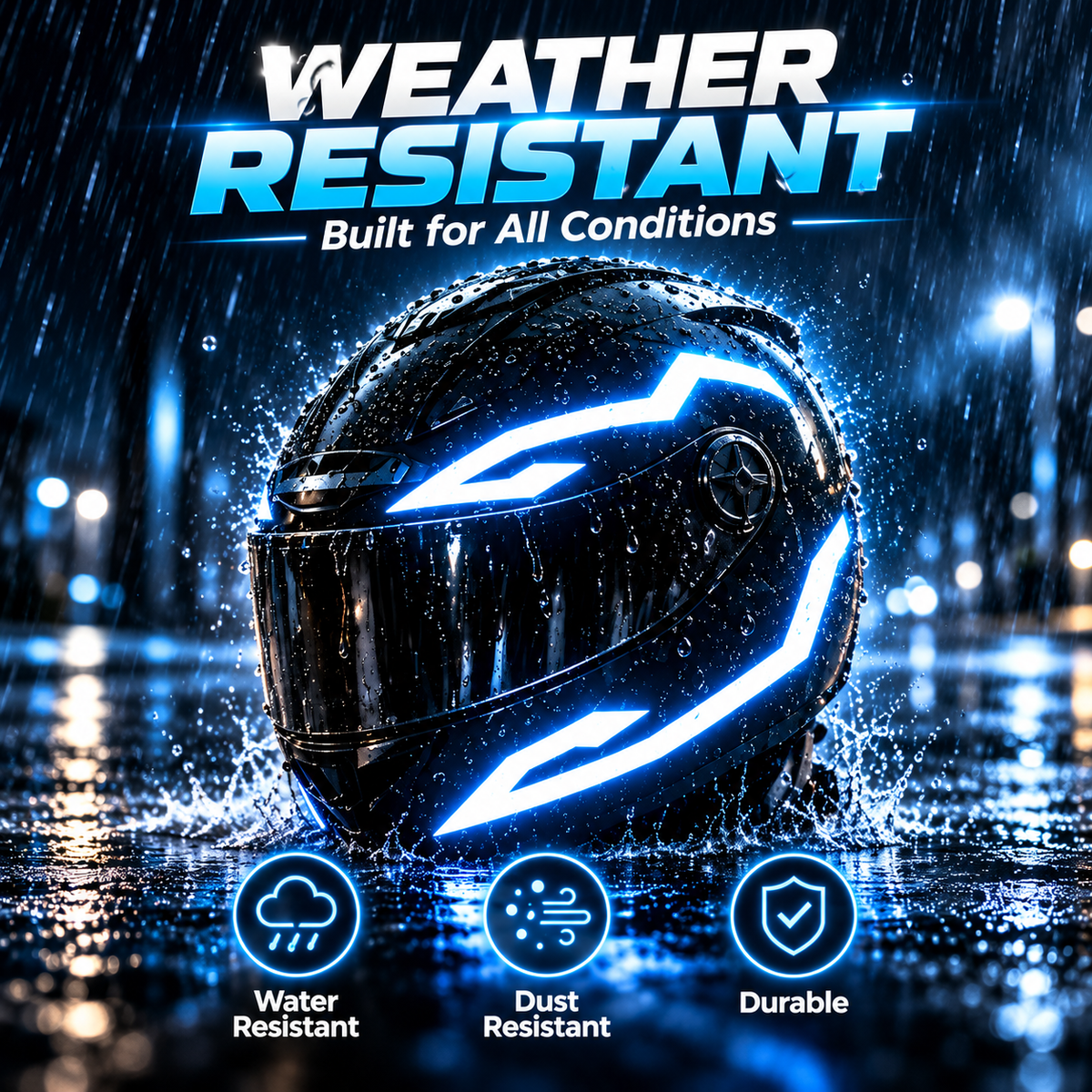 ⚡ Neon Rider LED Helmet Lights
