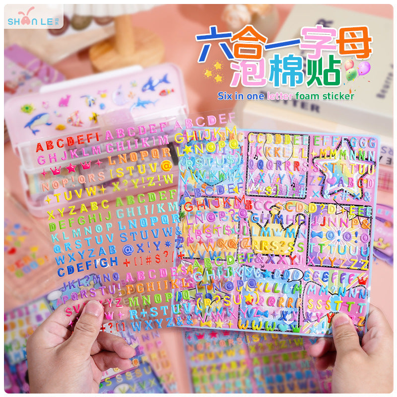 Kawaii Alphabet Puffy Sticker Set