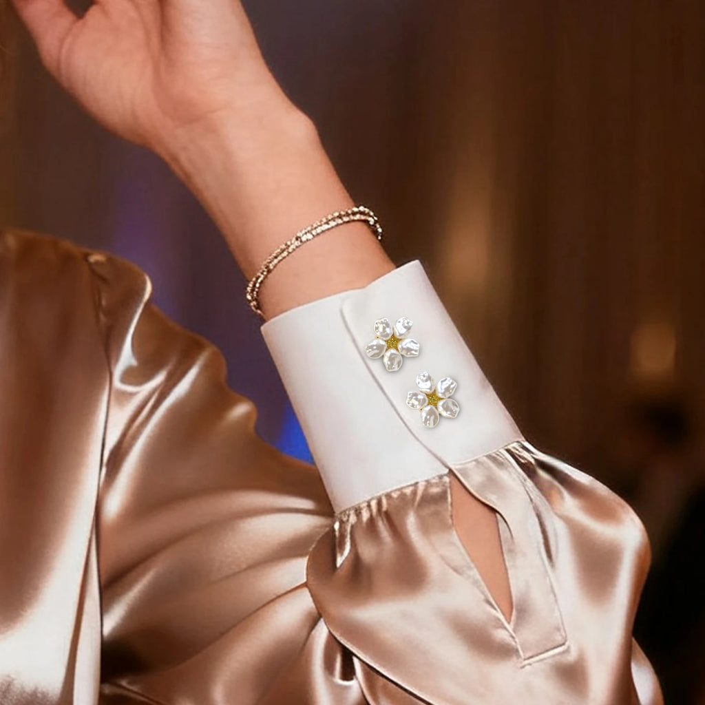 Faux Pearl Blouse Button Covers