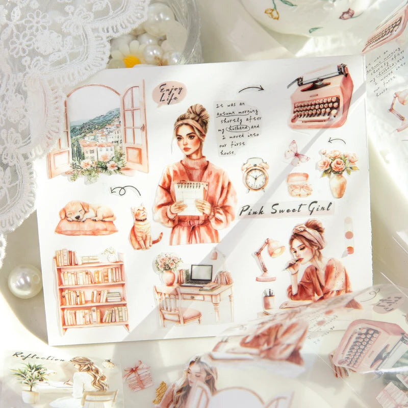 Aesthetic Girl Life Sticker Sheet 🌿✨