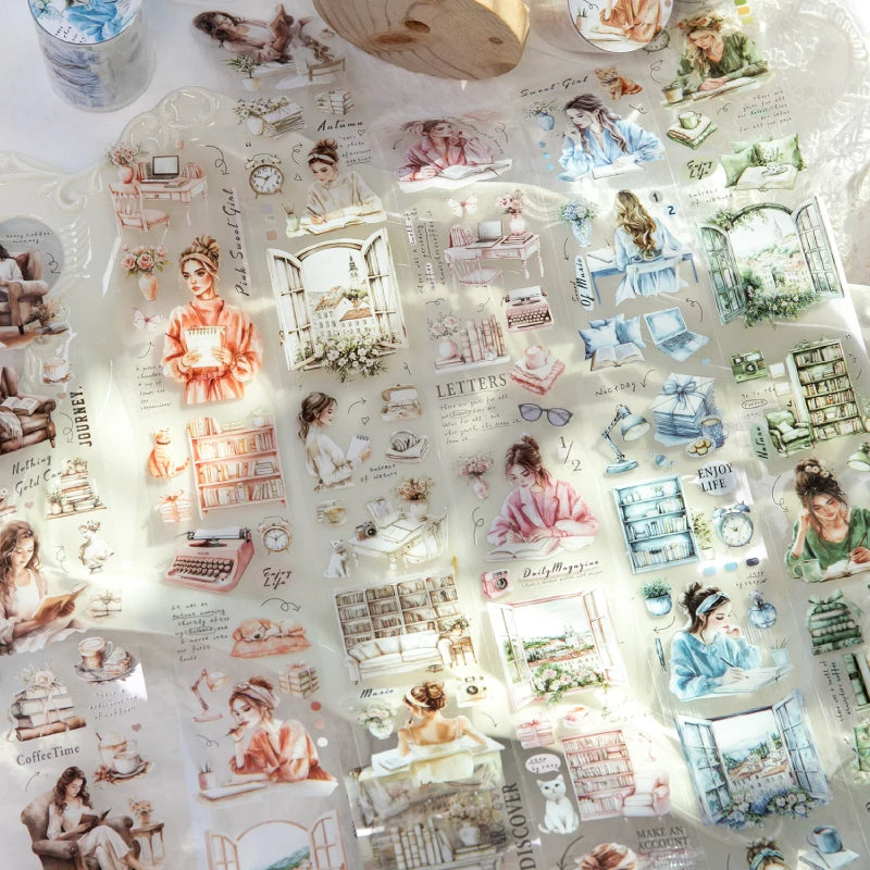 Aesthetic Girl Life Sticker Sheet 🌿✨