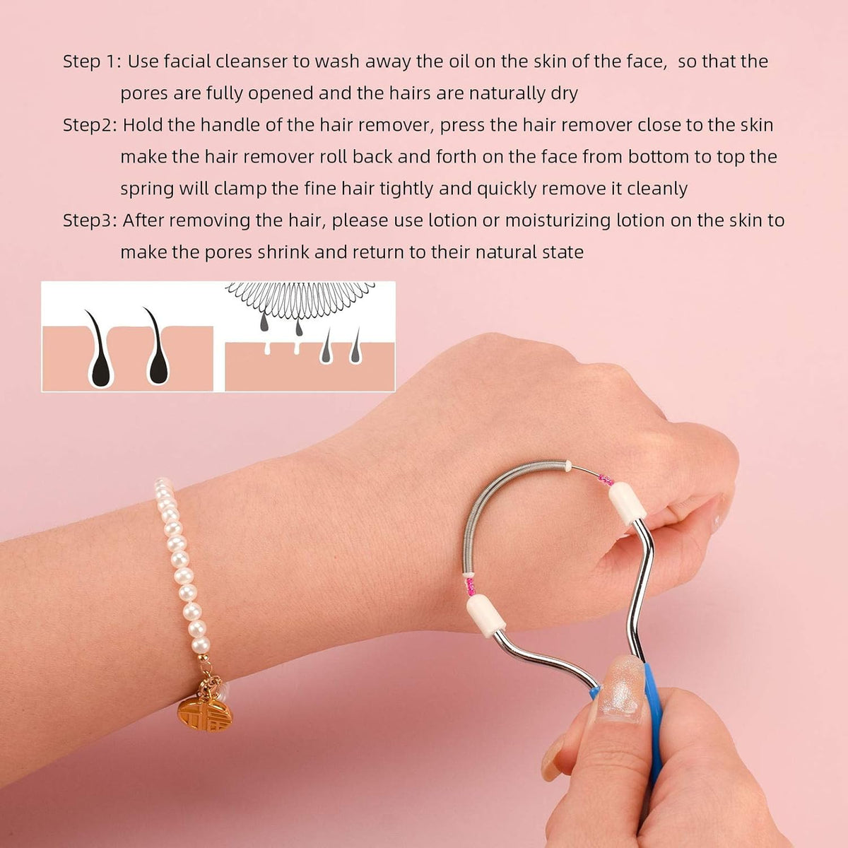 Painless Spring Tweezers for Facial Hair Remover