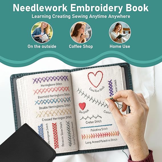 📖✨ Handmade Embroidery Stitch Book ✨📖