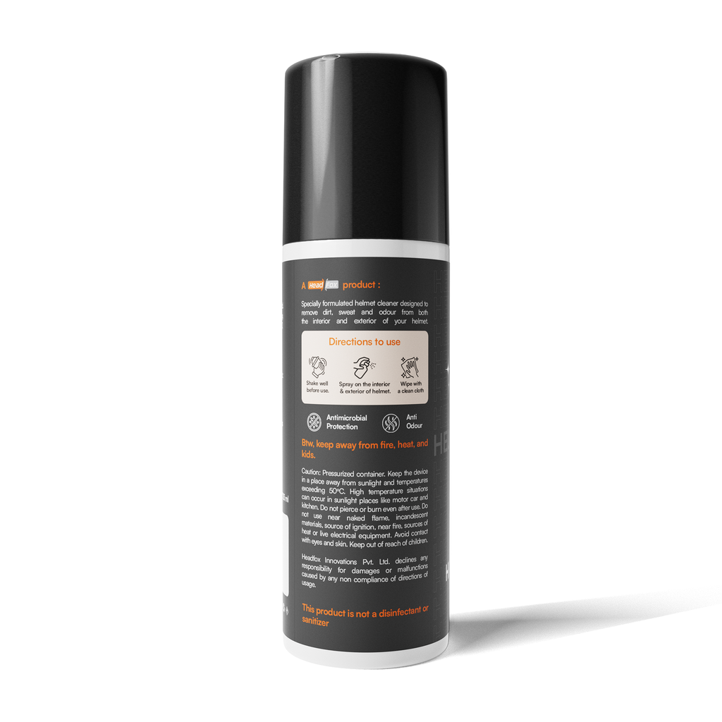 Helmet Cleaner Spray, Anti-Bacterial Foam, Safe for Hair & Skin Clean