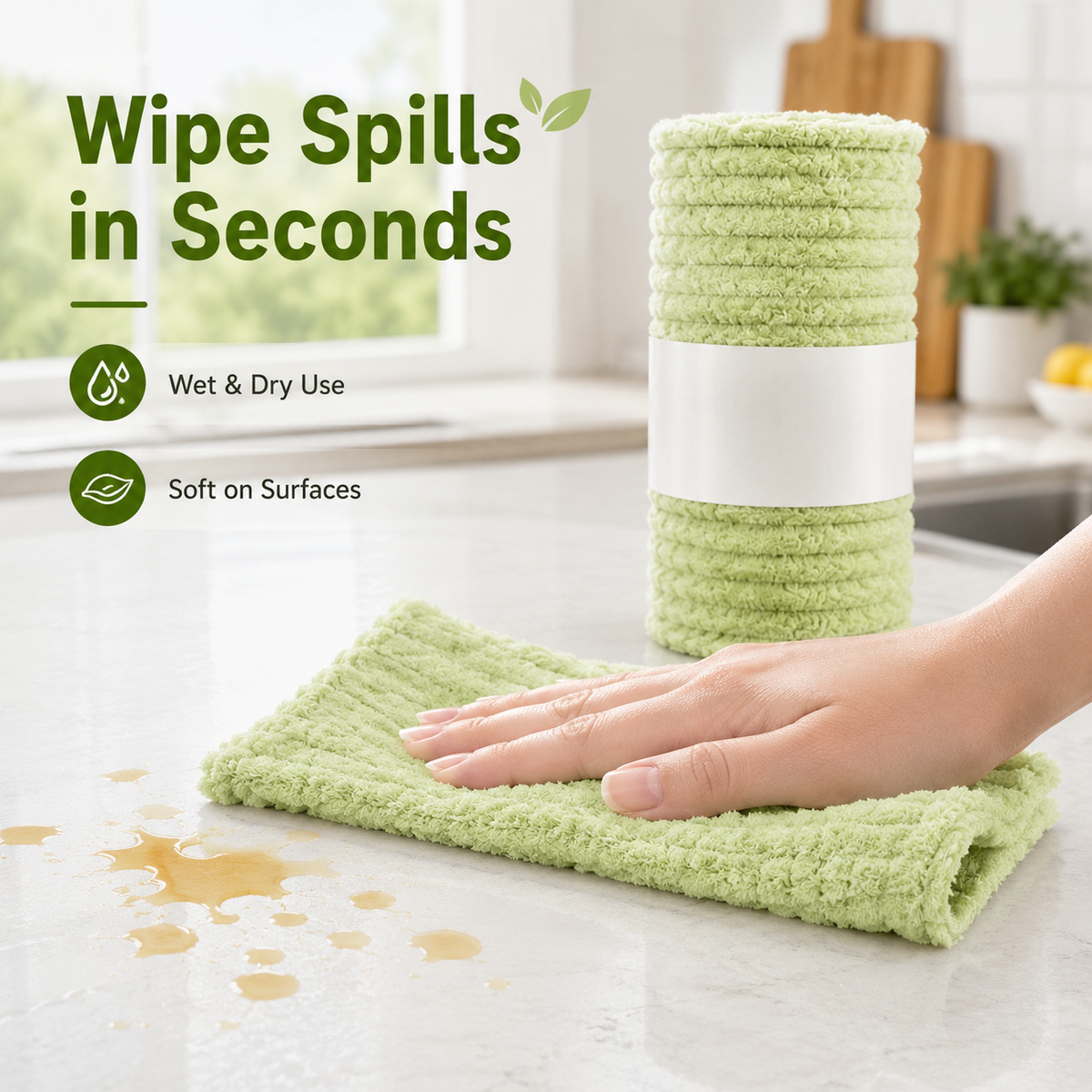 Thick Tear-Off Reusable Absorbent Kitchen Wipes (Original)