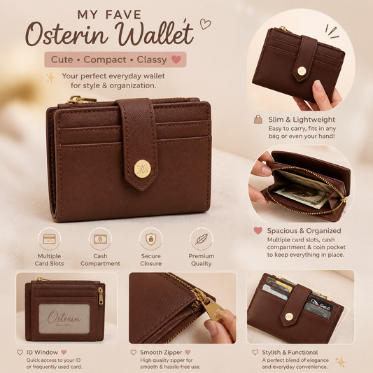 Osterin Compact Leather Wallet 🤎✨