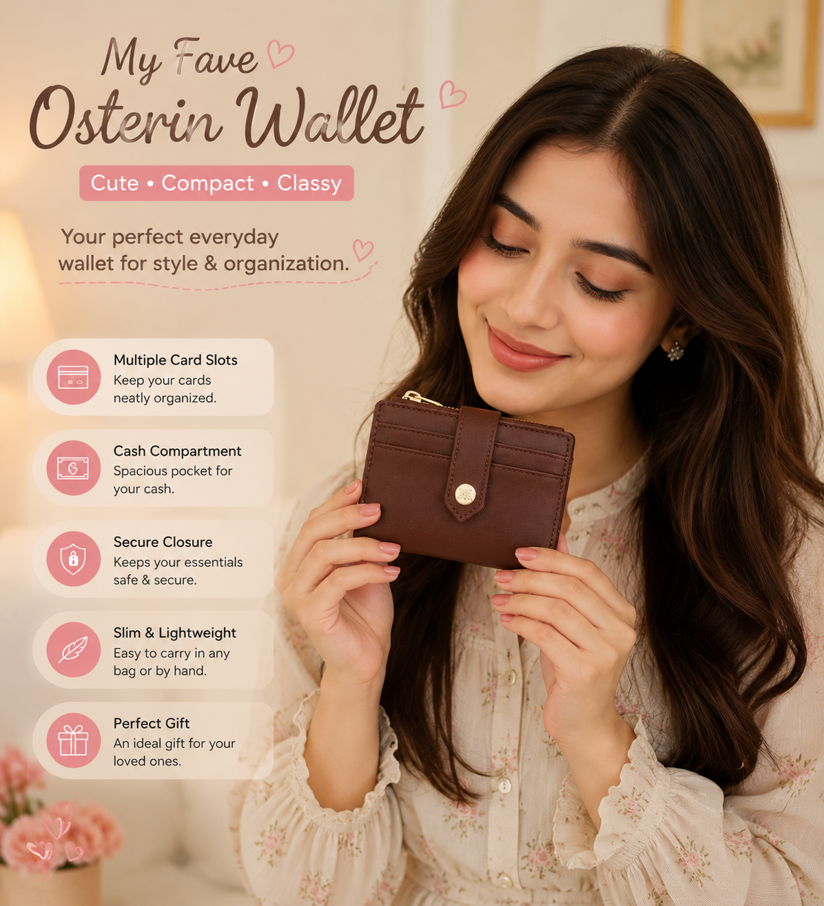 Osterin Compact Leather Wallet 🤎✨