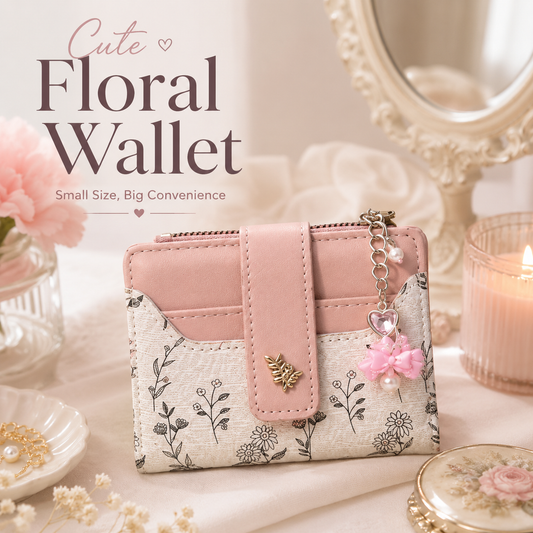 🌸 Aurelia Floral Charm Mini Wallet