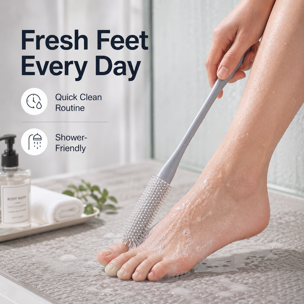 Toe Cleaning Brush Foot Scrubber