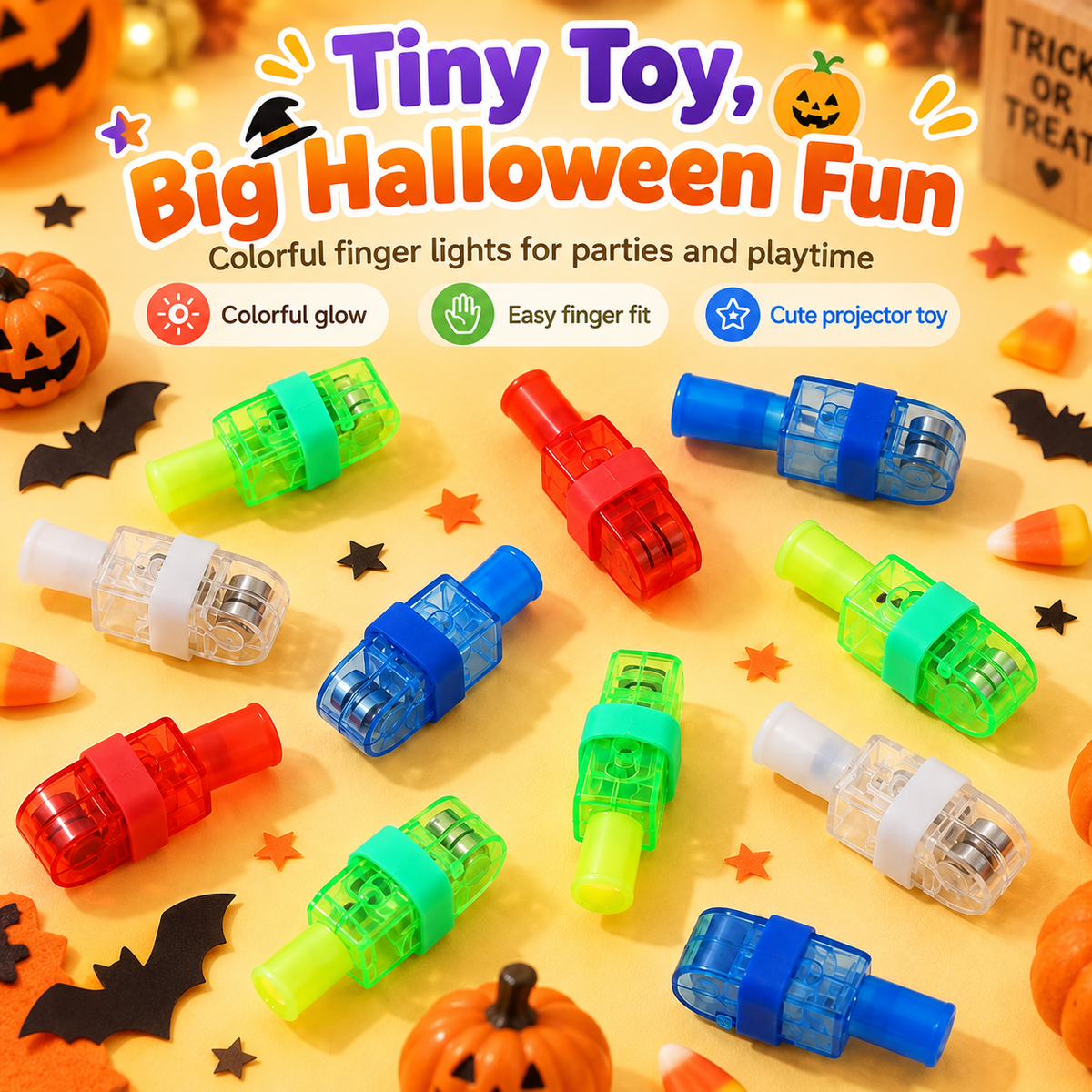 LED Halloween Projection Finger Lights – Finger Ring Toy