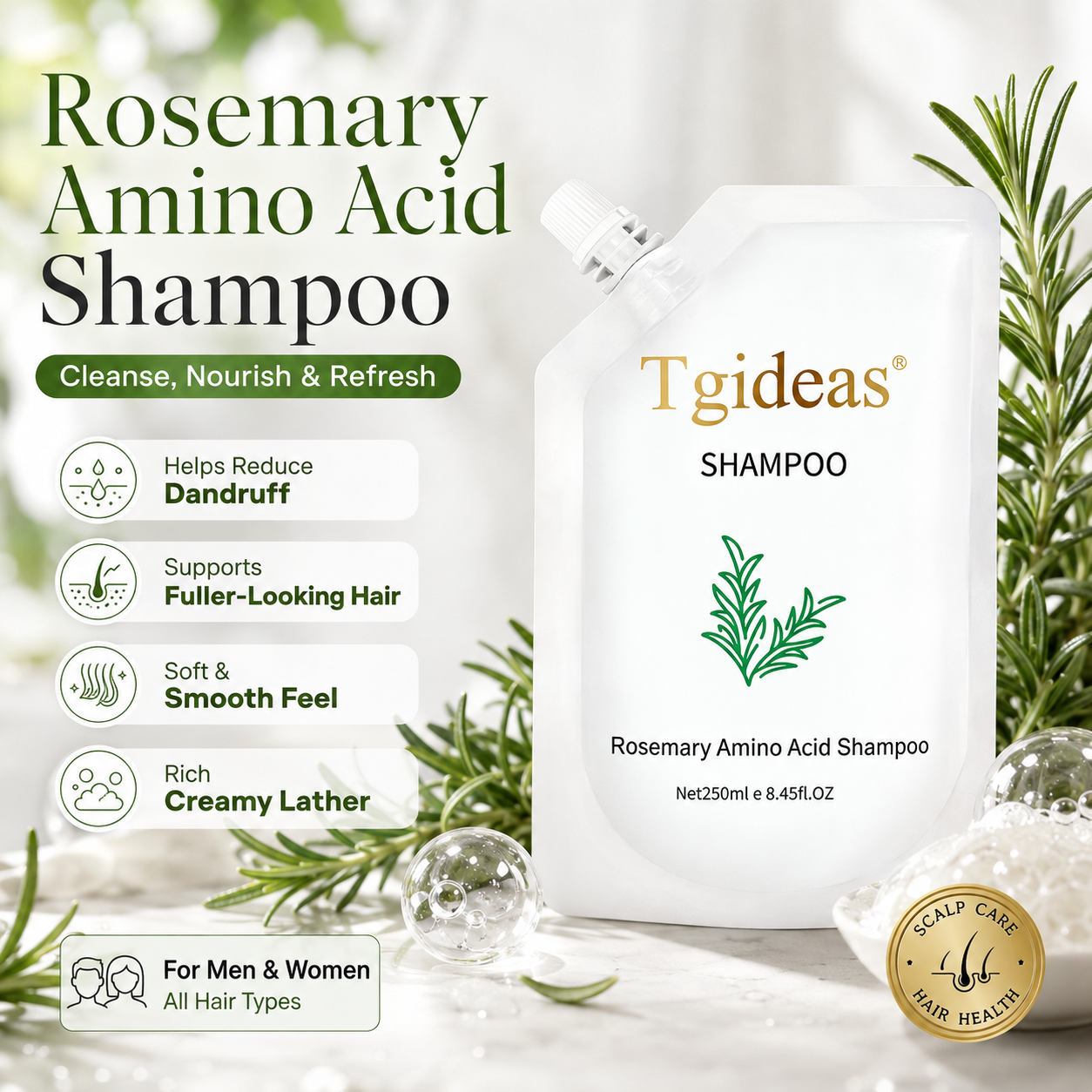 TG-Ideas® Rosemary & Zinc PCA Strengthening Shampoo