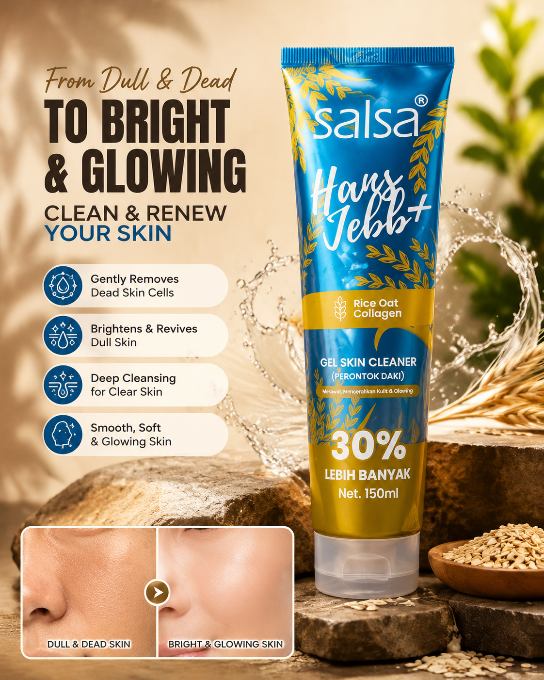 ✨ Salsa Rice Oat Collagen Gel Skin Cleaner ✨