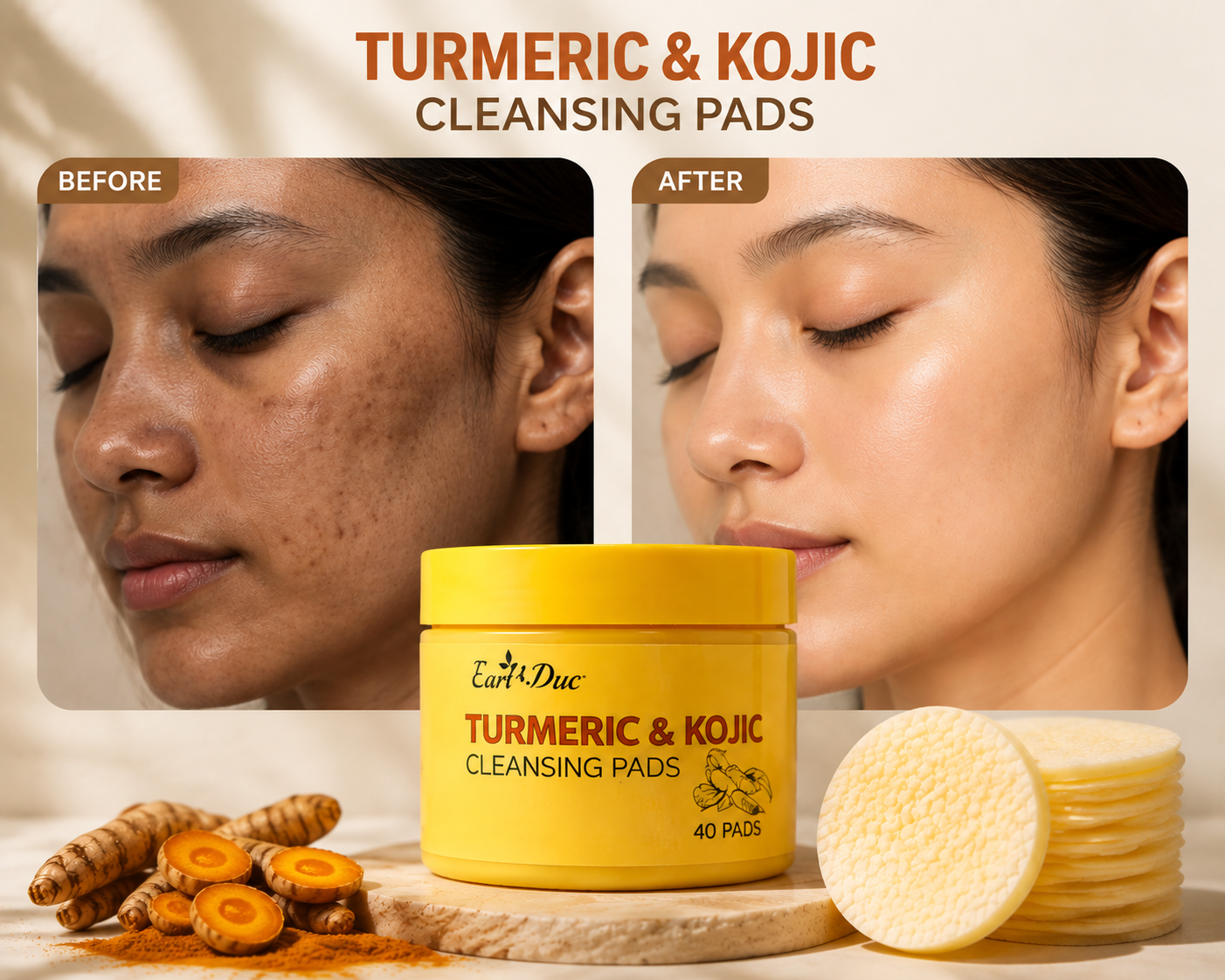 ✨ Turmeric & Kojic Cleansing Pads