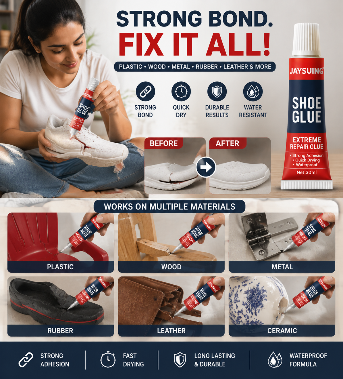 Jaysuing Shoe Repair Glue