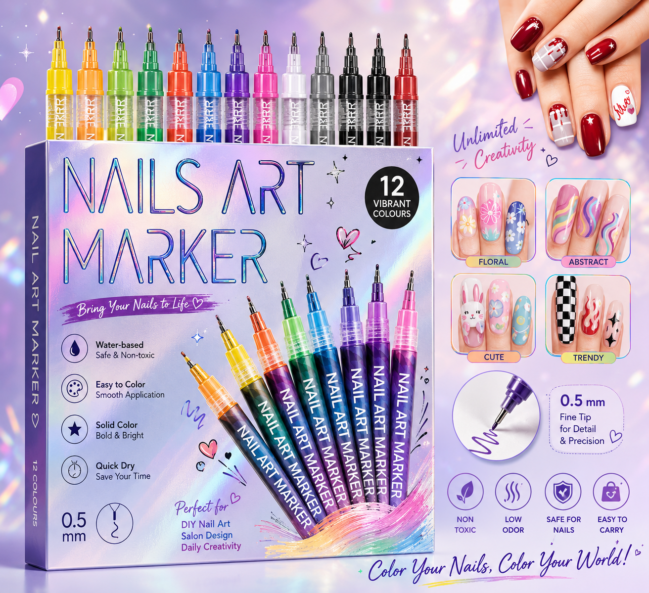 Imported Nails Art Marker Set