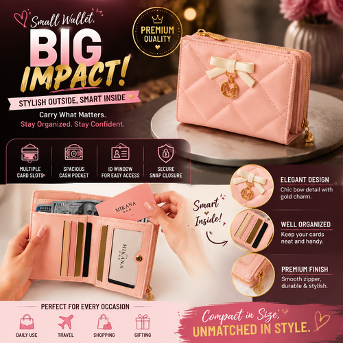 🎀 Elegant Quilted Women’s Wallet
