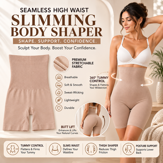 Seamless High Waist Slimming Body Shaper 🌿💖