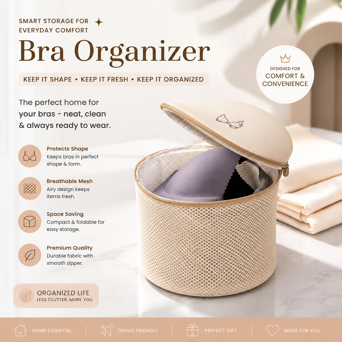 🩷 Bra & Lingerie Organizer Storage Bag