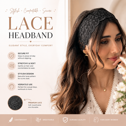 🎀 Premium Lace Headband ✨