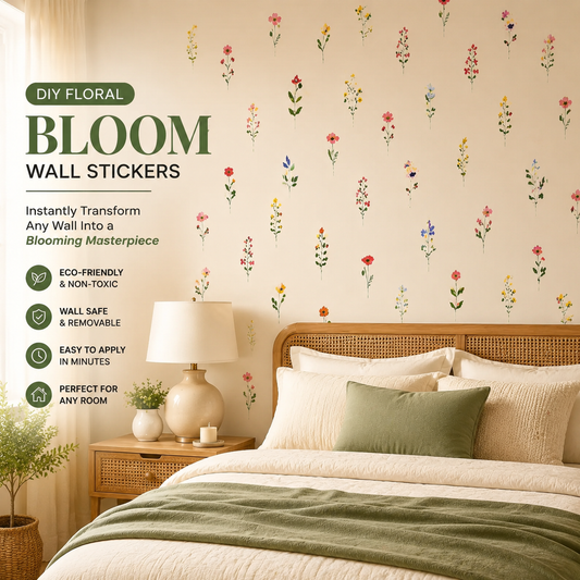Reusable DIY Floral Bloom Wall Stickers