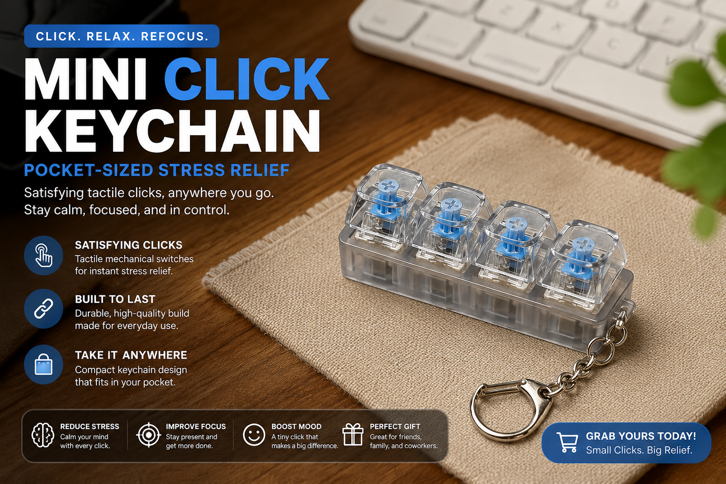 ClickCube Mechanical Keychain