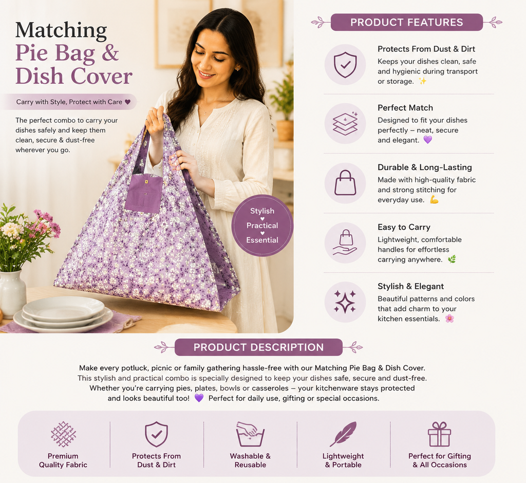 Matching Pie Bag &amp; Dish Cover 🥧✨