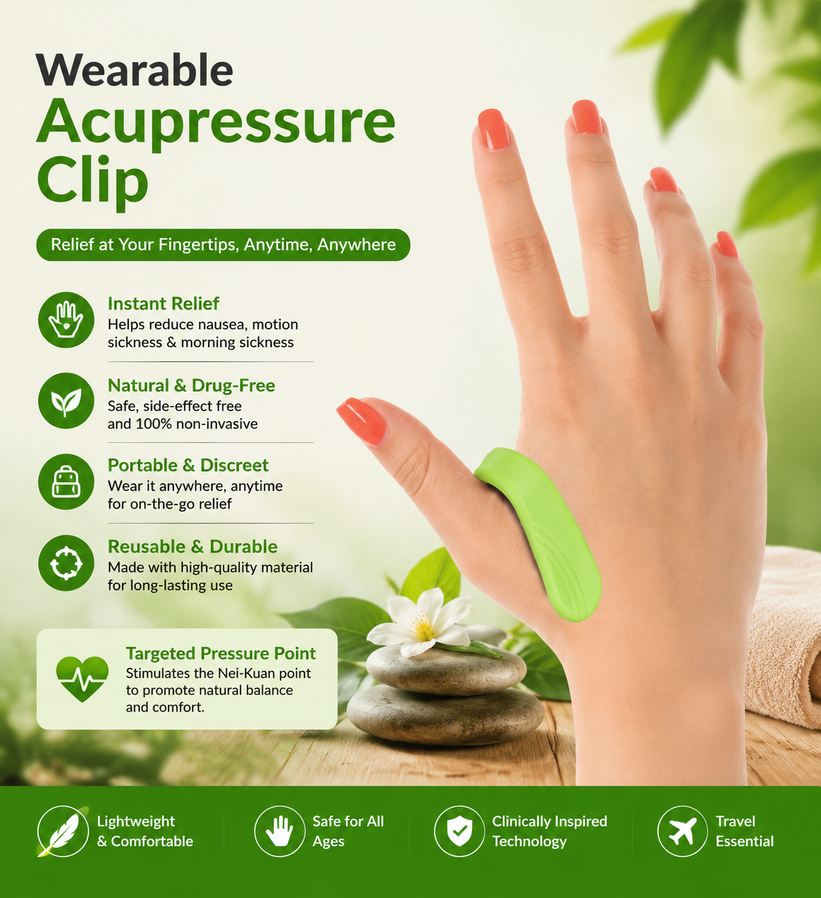 Wearable Acupressure And Sugar Control Clip ✨