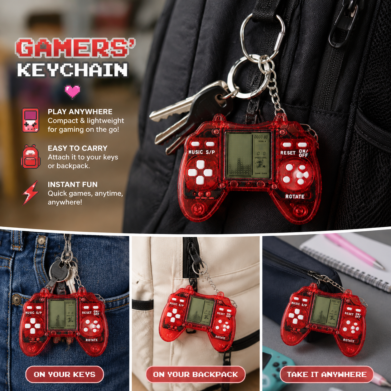 99 in 1 Retro Mini Console Keychain For everyone