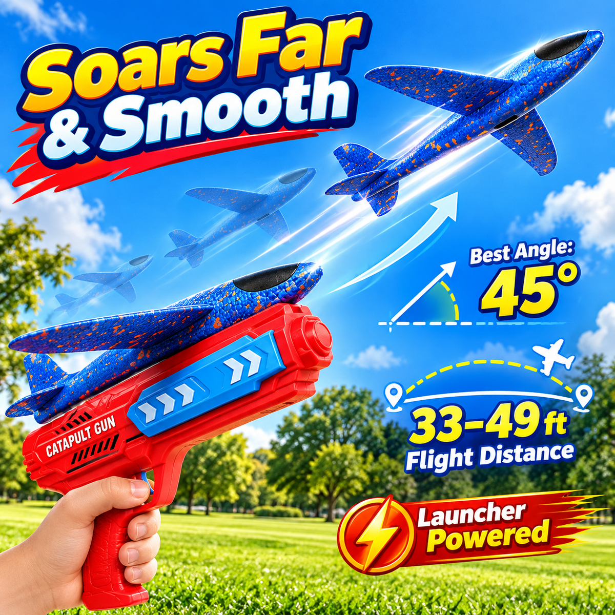 Catapult Airplane Launching Glider Gun For Kids