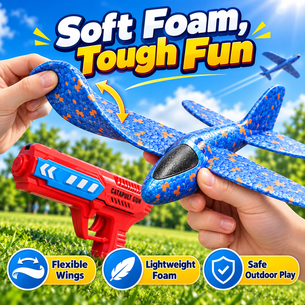 Catapult Airplane Launching Glider Gun For Kids