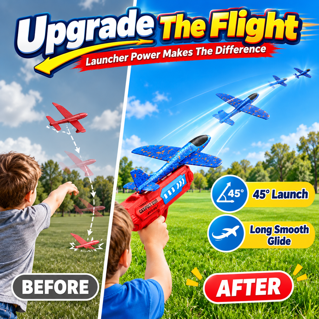 Catapult Airplane Launching Glider Gun For Kids