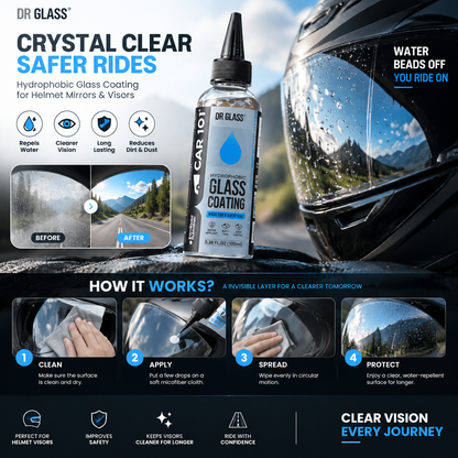 DR GLASS™ Hydrophobic Glass Coating 🏍️✨