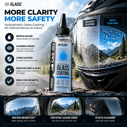 DR GLASS™ Hydrophobic Glass Coating 🏍️✨