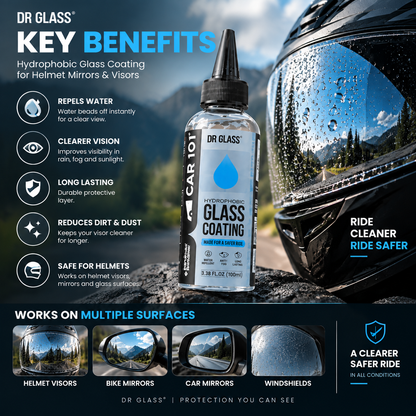 DR GLASS™ Hydrophobic Glass Coating 🏍️✨