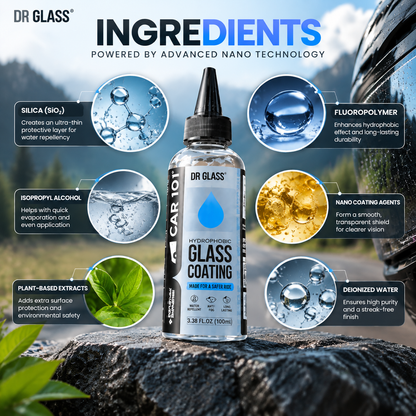 DR GLASS™ Hydrophobic Glass Coating 🏍️✨