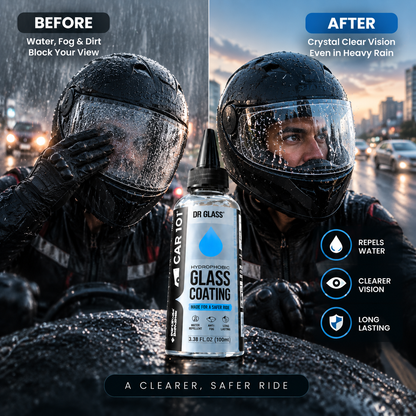 DR GLASS™ Hydrophobic Glass Coating 🏍️✨