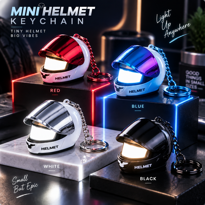🏍️ Mini Helmet LED Keychain ✨