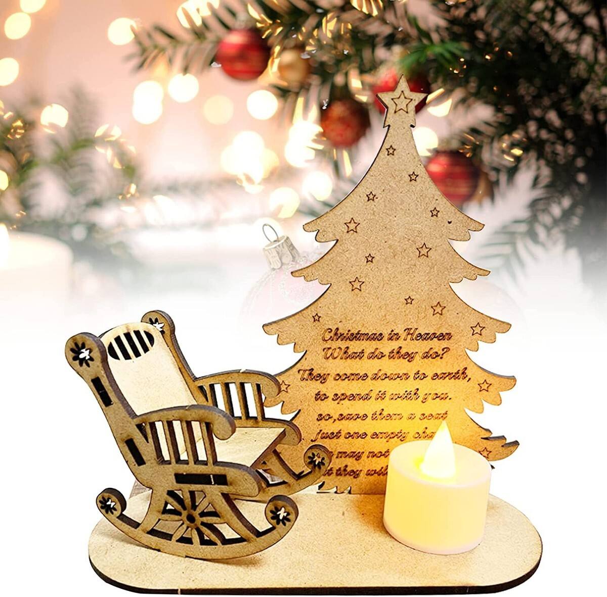 🎄 Wooden Tree Candle Holder Decor