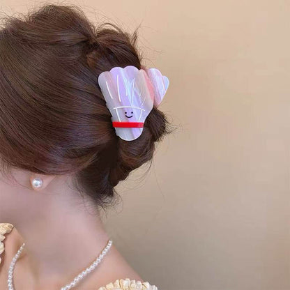 Personalized White Badminton Hairpin 🎀🏸✨