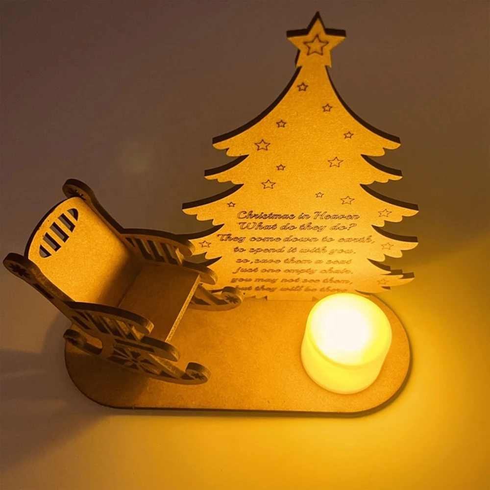 🎄 Wooden Tree Candle Holder Decor