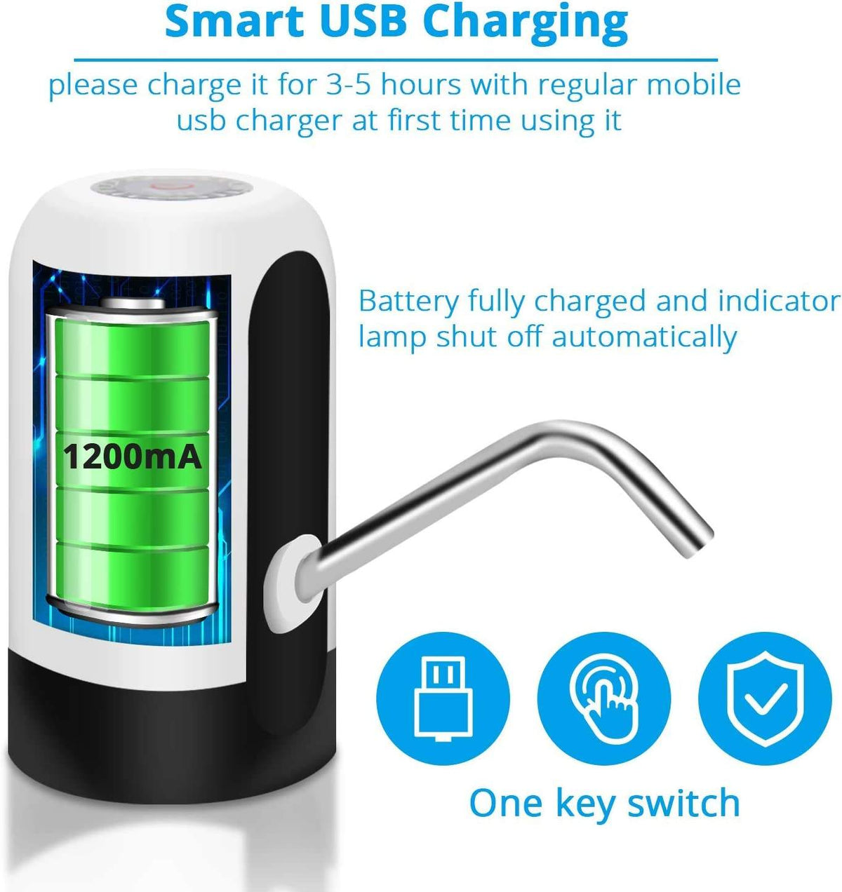 Automatic Electric Water Dispenser Pump – USB Rechargeable Touch Control