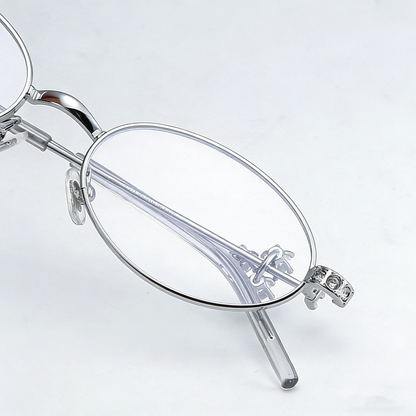 Crystal Orbit Foldable Round Glasses