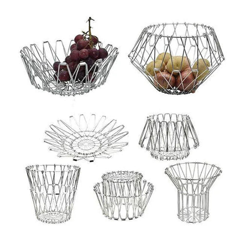 🧺 Stainless Steel Expandable Wire Basket – Multi-Purpose Storage & Organizer