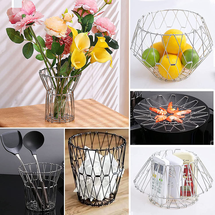 🧺 Stainless Steel Expandable Wire Basket – Multi-Purpose Storage & Organizer