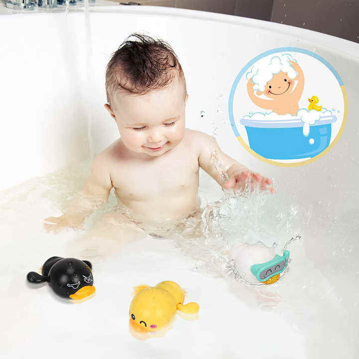 🛁 Cute Cartoon Swimming Bath Toys for Kids – Fun Water Play Set 🐥💦